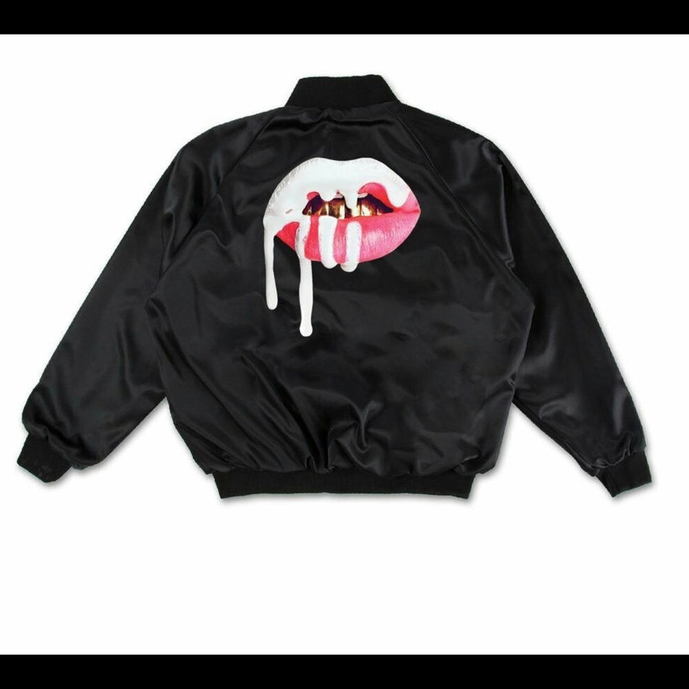 Kylie Jenner Black Bomber Jacket from NYC pop up